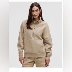 lululemon Scuba Oversized Funnel-Neck Half Zip Sheer Oak XS/S Great Condition